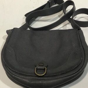 Women’s Frye Small Black Leather Flap Crossbody Bag